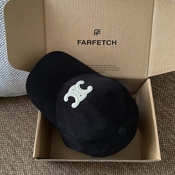 Celine Black Cotton Hats - Picture 8 of 9